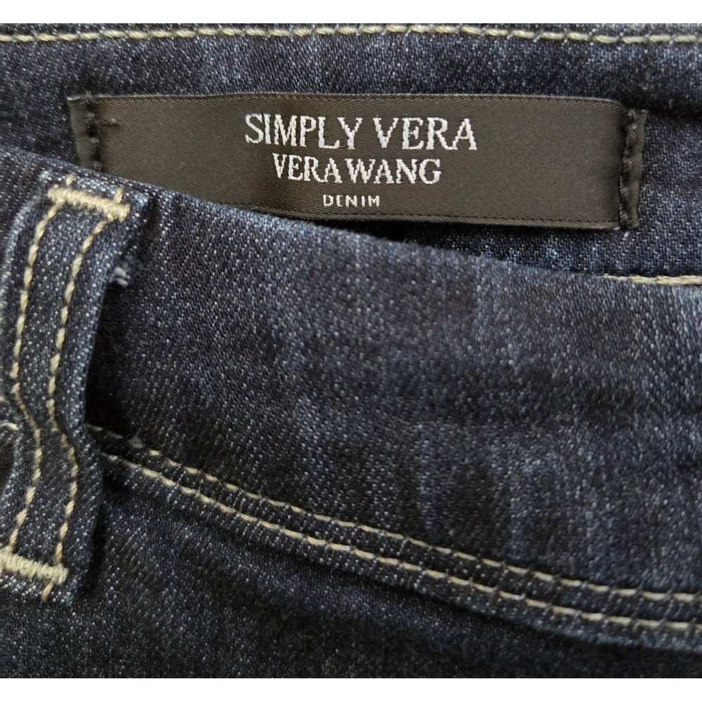 Simply Vera Vera Wang Mid Rise Skinny Jeans Dark Wash Plus Size 16WS - Picture 4 of 8